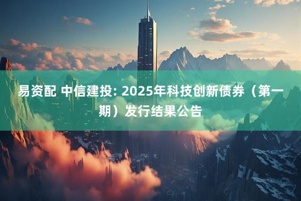 易资配 中信建投: 2025年科技创新债券（第一期）发行结果公告